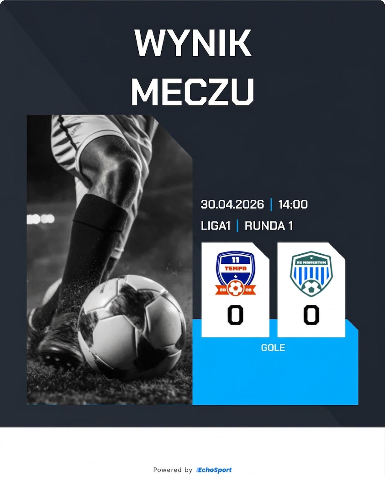 Grafika tabeli ligowej i statystyk przygotowana w EchoSport